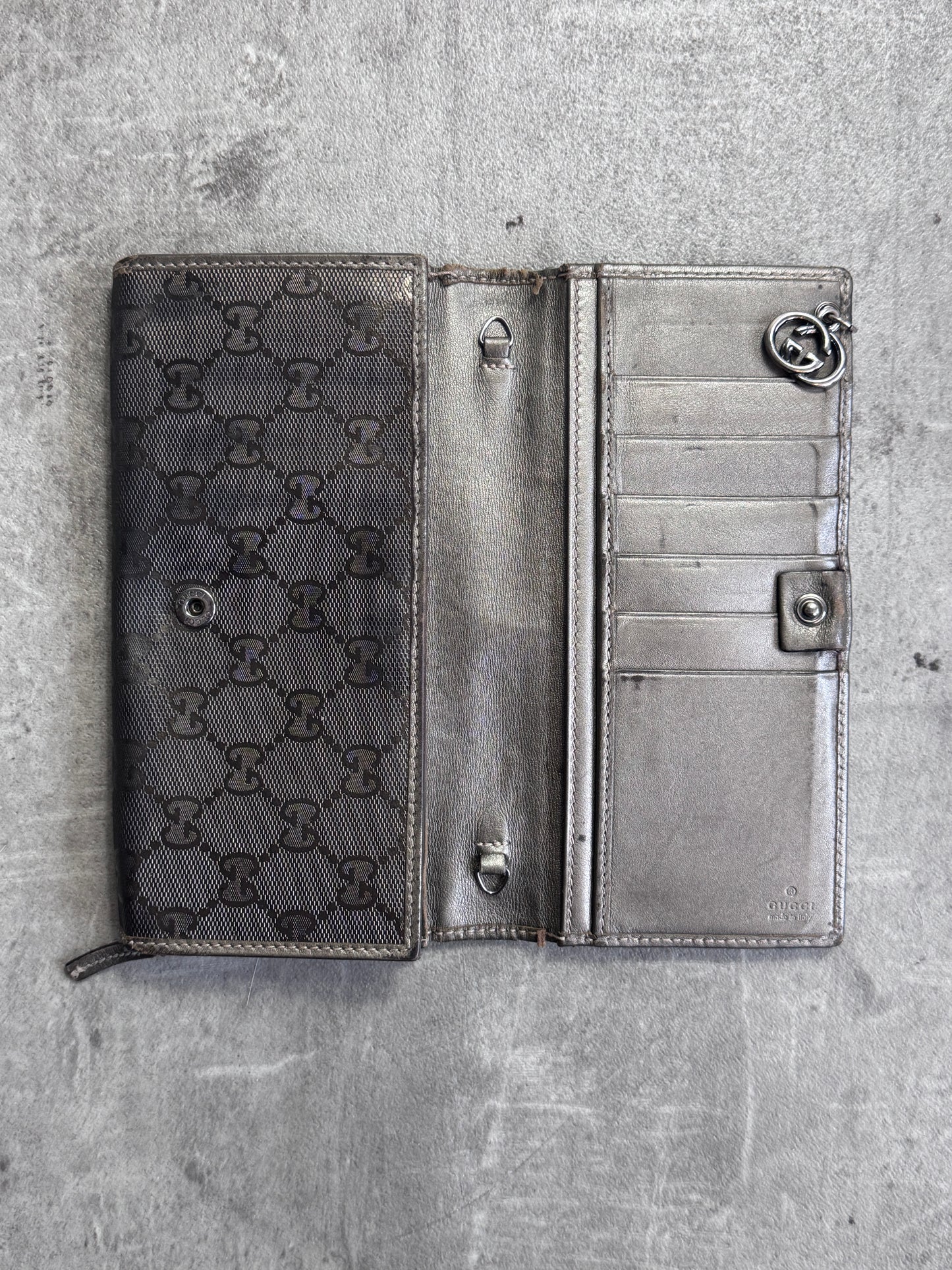 Gucci GG Monogram Bronze Imprime Continental Zip Purse