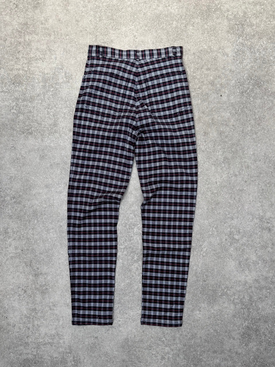 Burberry Navy Micro Nova Check Highwaisted Trousers SC: 5782