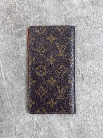 Louis Vuitton Brown Leather LV Monogram Long Wallet