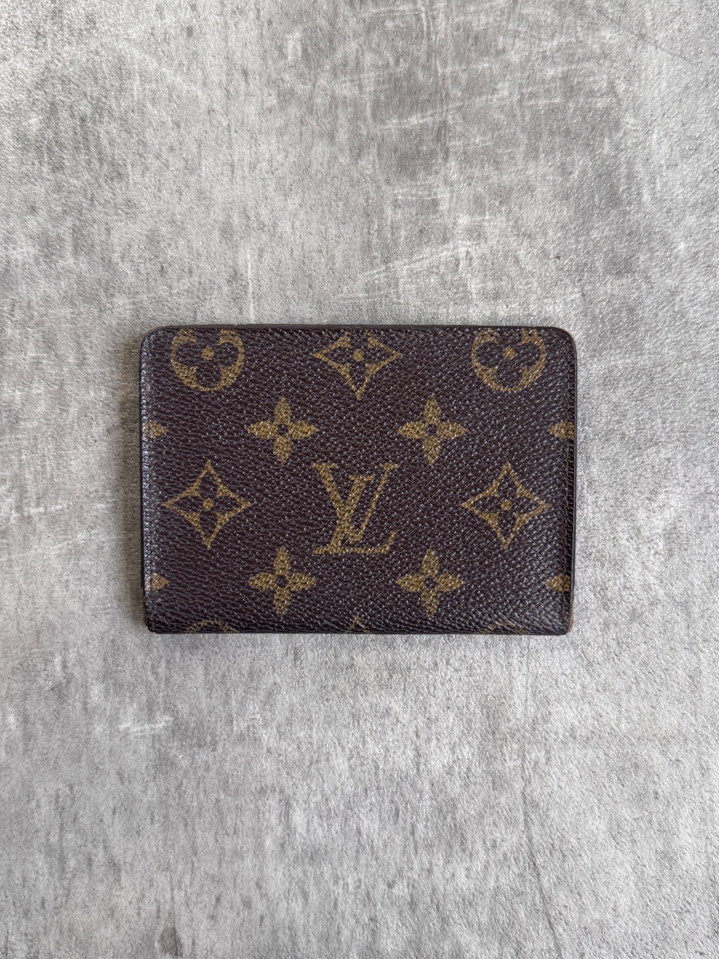 Louis Vuitton Brown Leather LV Monogram Card Wallet