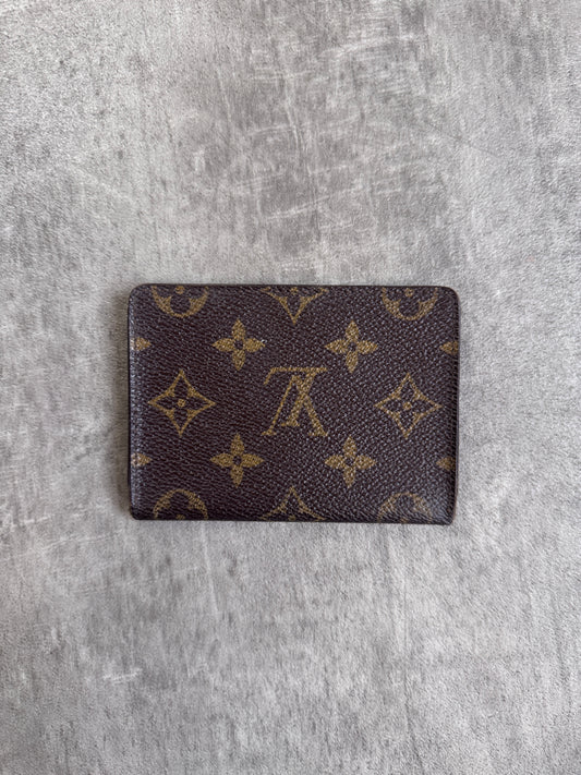 Louis Vuitton Brown Leather LV Monogram Card Wallet