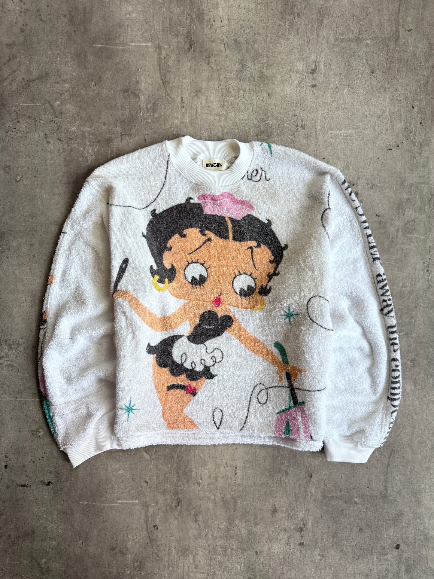 VT Rework: Betty Boop Terry Cloth Crewneck
