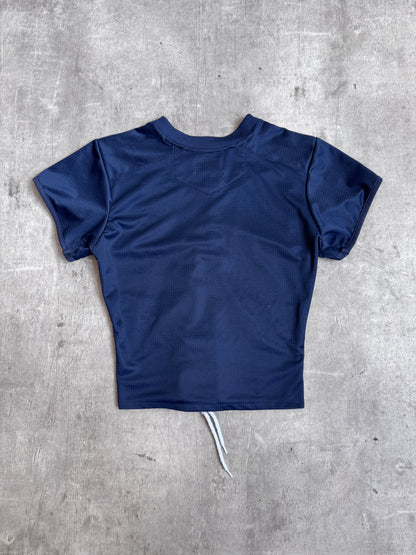 VT Rework: England Navy Asymmetric Lace Front Tee