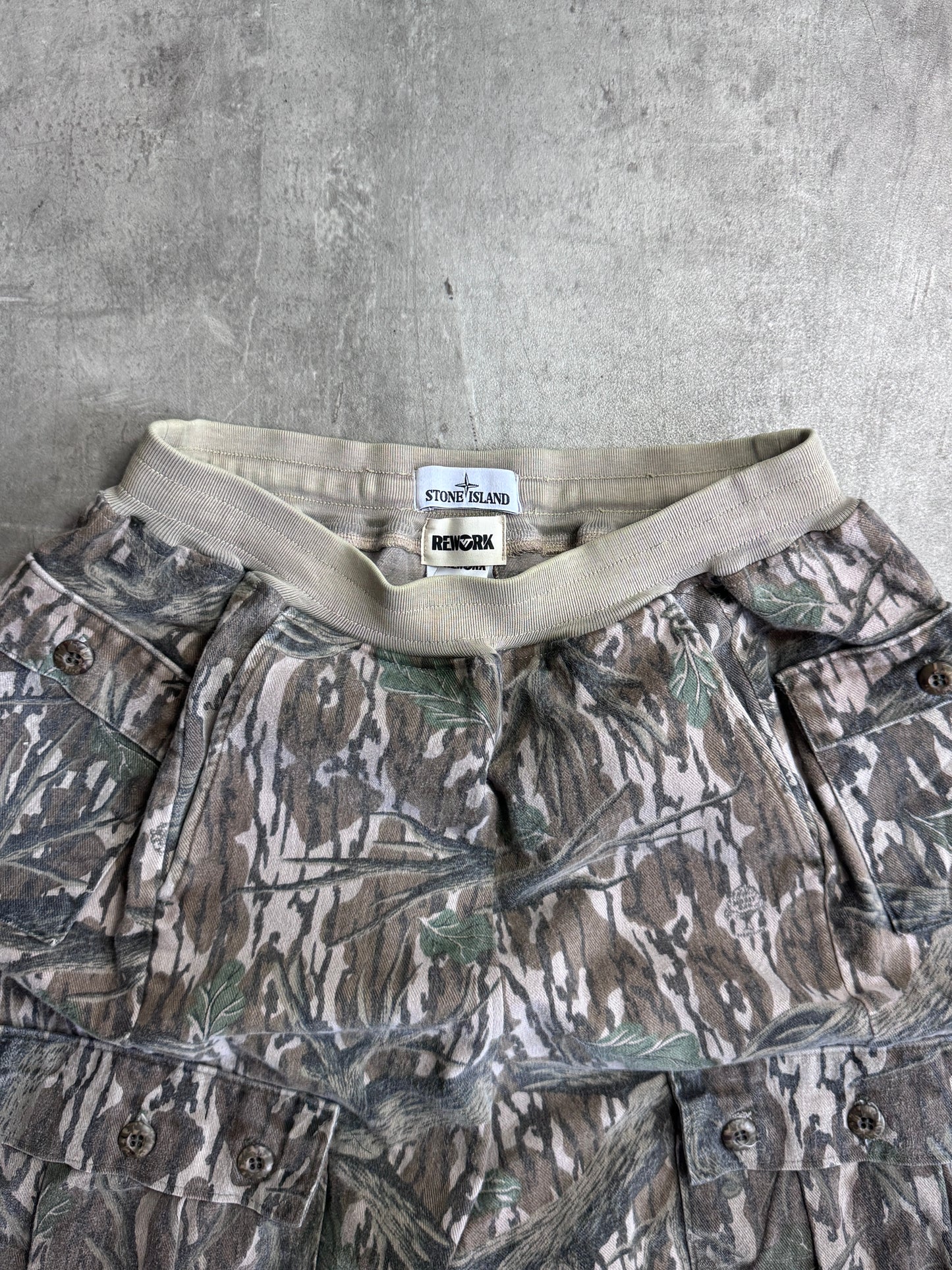 VT Rework: Stone Island Camo Graphic Print Joggers