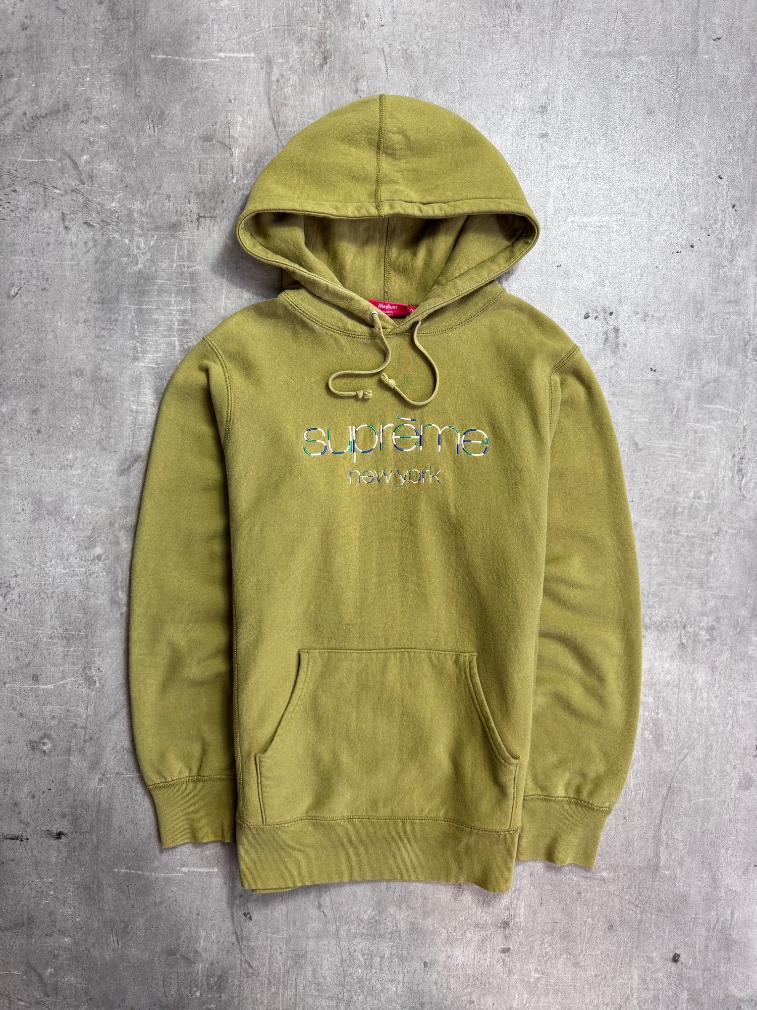 Supreme Moss Multi Classic Logo Cotton Hoodie