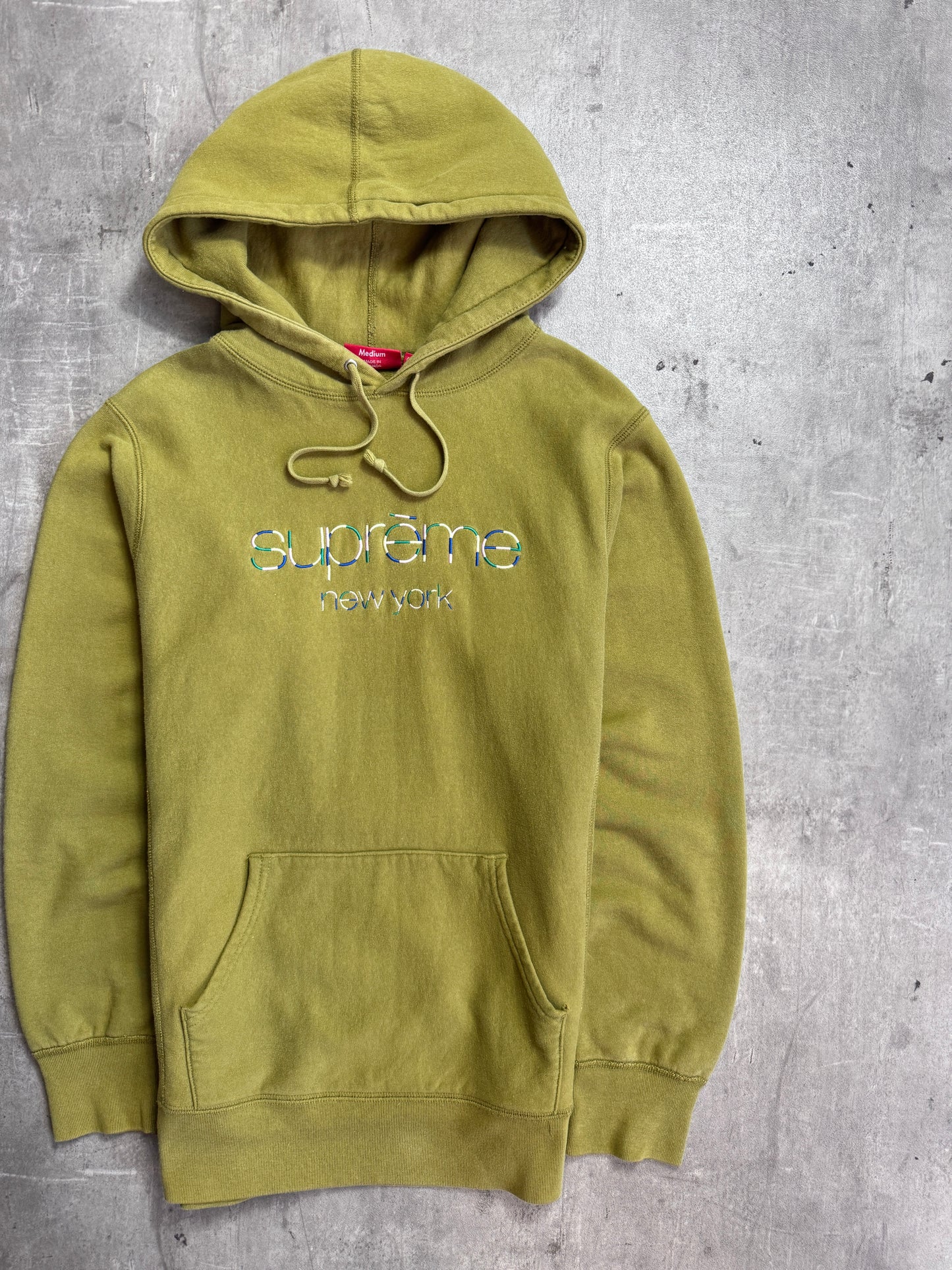 Supreme Moss Multi Classic Logo Cotton Hoodie