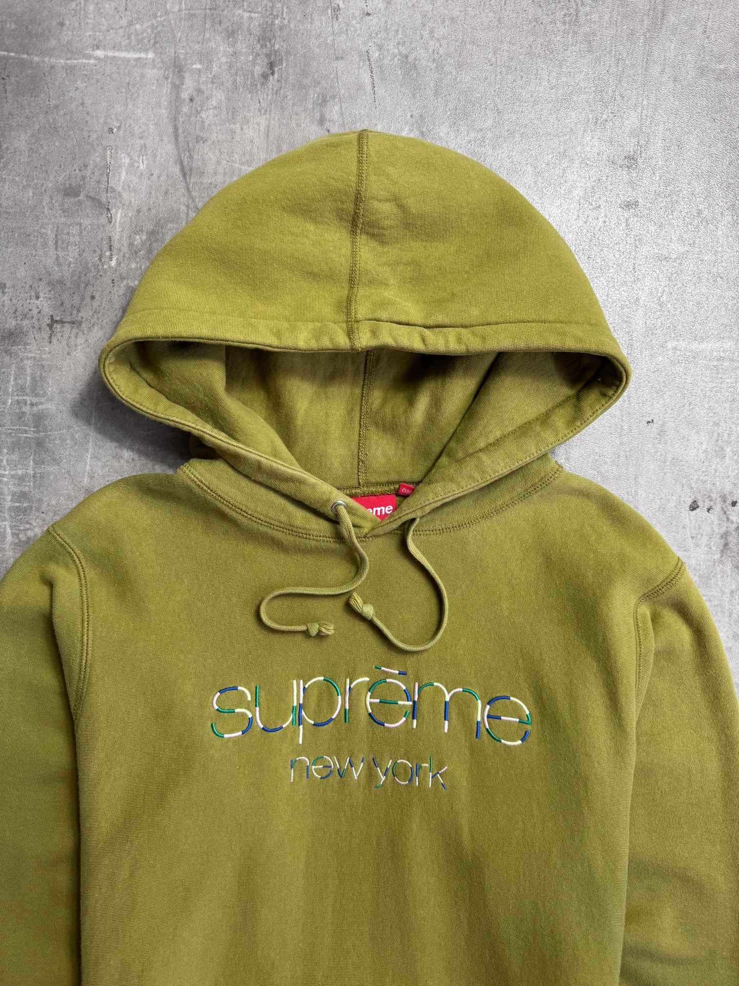Supreme Moss Multi Classic Logo Cotton Hoodie