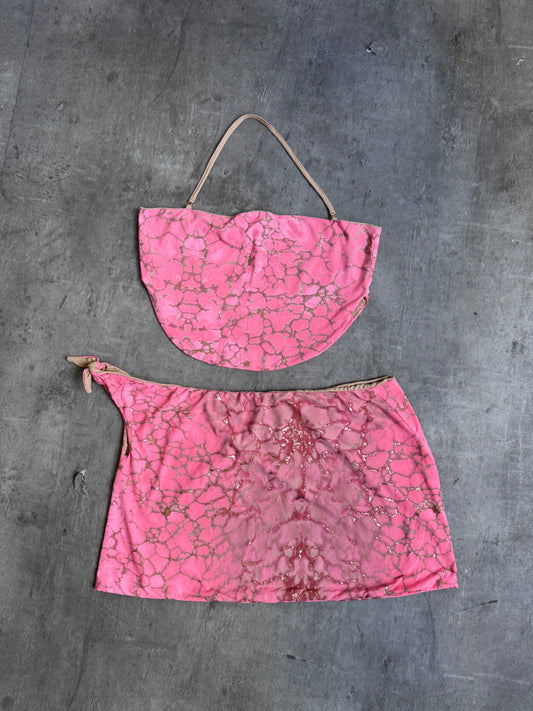 Roberto Cavalli Freedom Gold Marble Print Two Piece