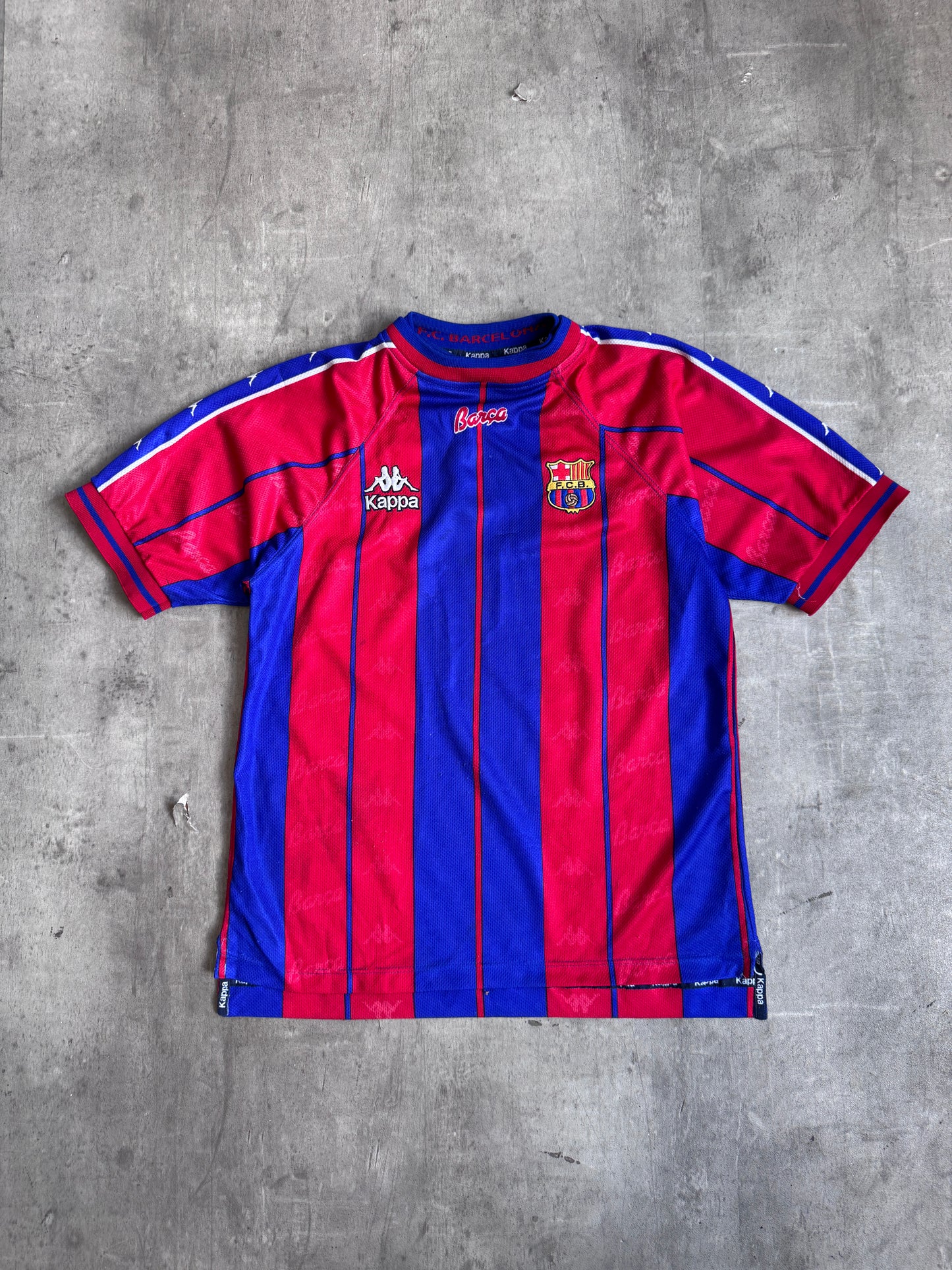 1997-1998 FC Barcelona Home Football Tee