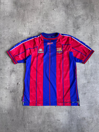 1997-1998 FC Barcelona Home Football Tee