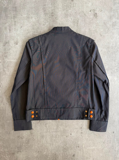 Louis Vuitton Dualtone Denim Mandarin Collar Military Style Jacket