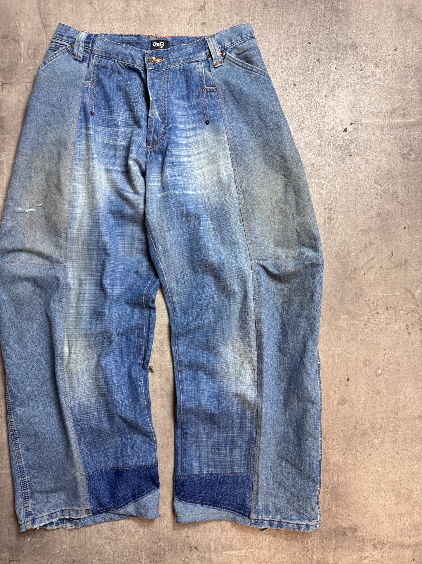 VT Rework: D&G Brown Cord Patch Pocket Slouch Jeans
