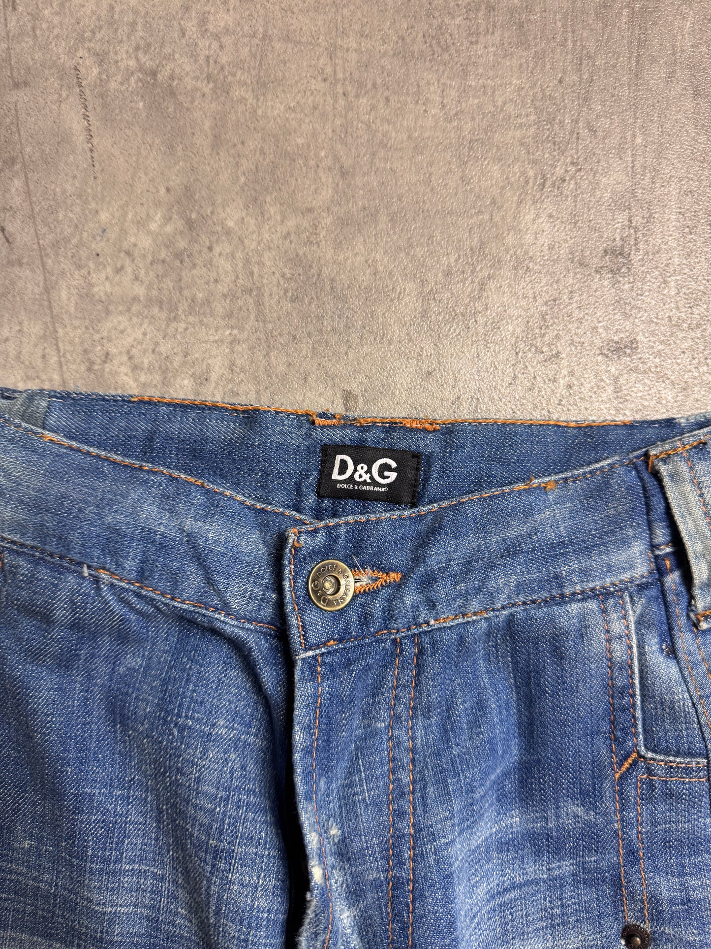 VT Rework: D&G Brown Cord Patch Pocket Slouch Jeans