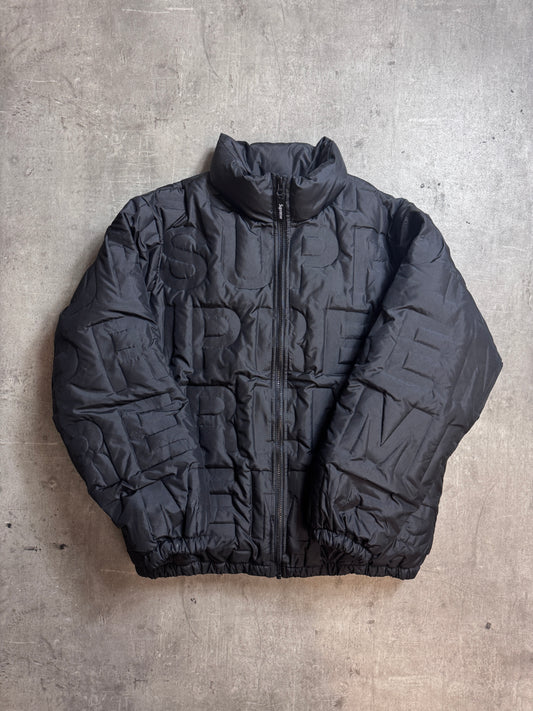 S/S 19' Supreme Bonded Logo Down Black Nylon Puffer Jacket