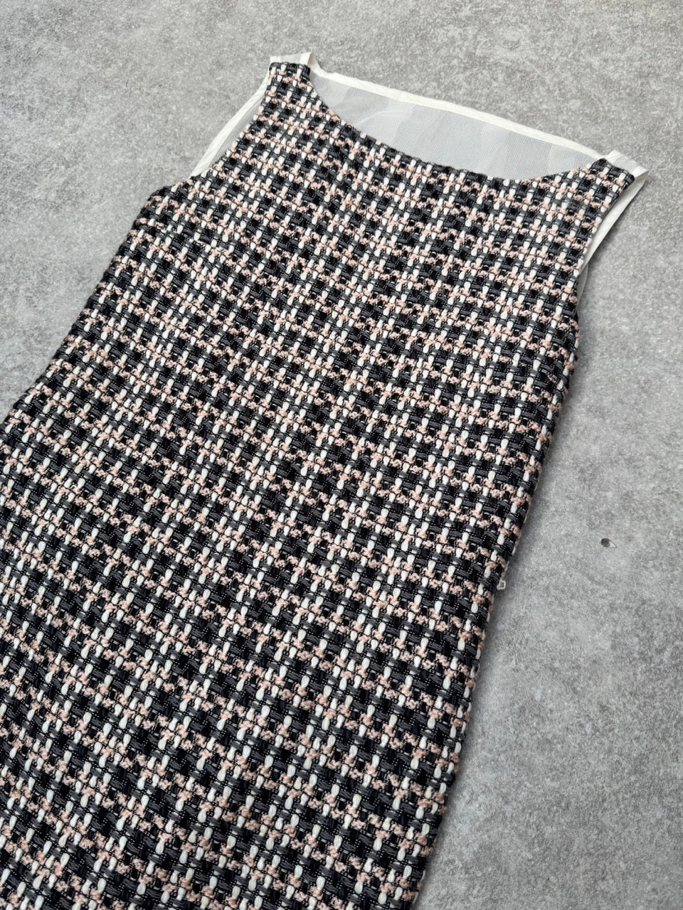 Sacai Sheers Panelled Tweed Fabric Midi Dress SC: 5782