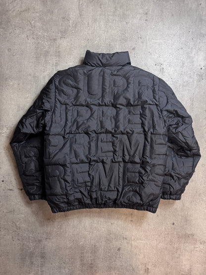 S/S 19' Supreme Bonded Logo Down Black Nylon Puffer Jacket