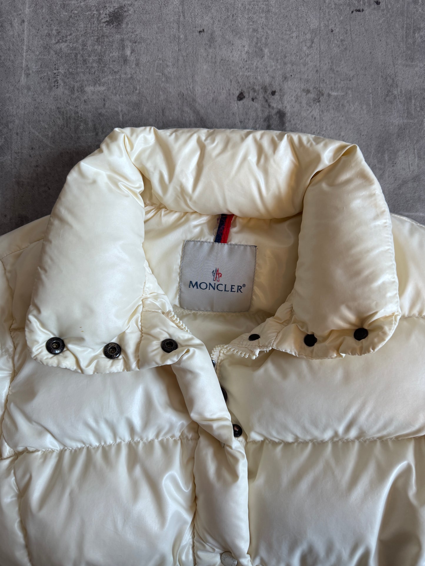 Moncler Ivory Pearlescent Down Puffer Jacket