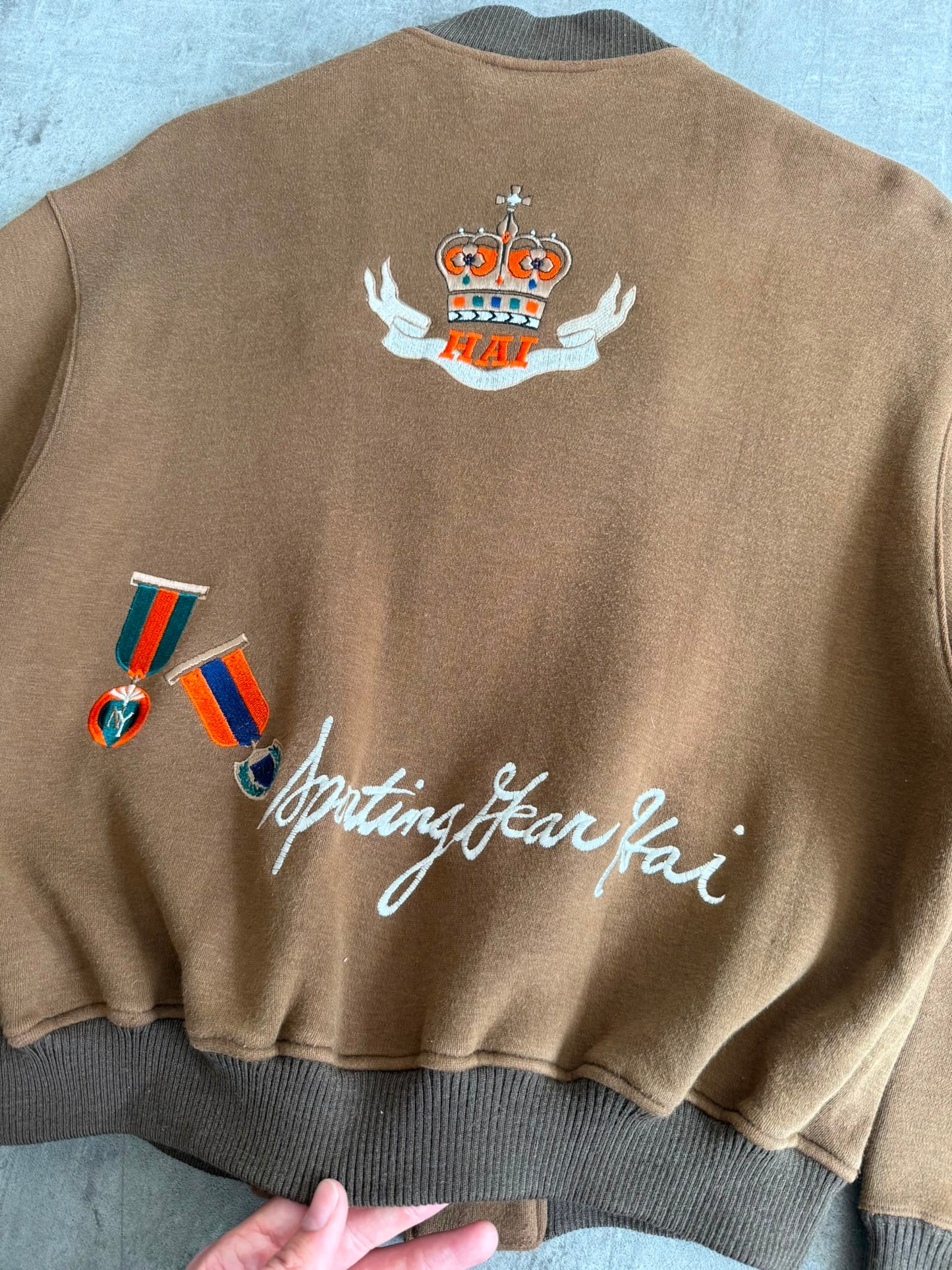 Hai Sporting Gear By Issey Miyake Embroidered Crest Back Bomber