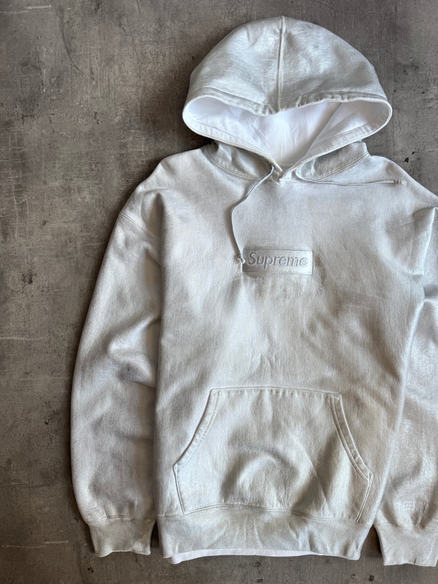 Supreme X MM6 Maison Margiela Foil Box Logo Hoodie