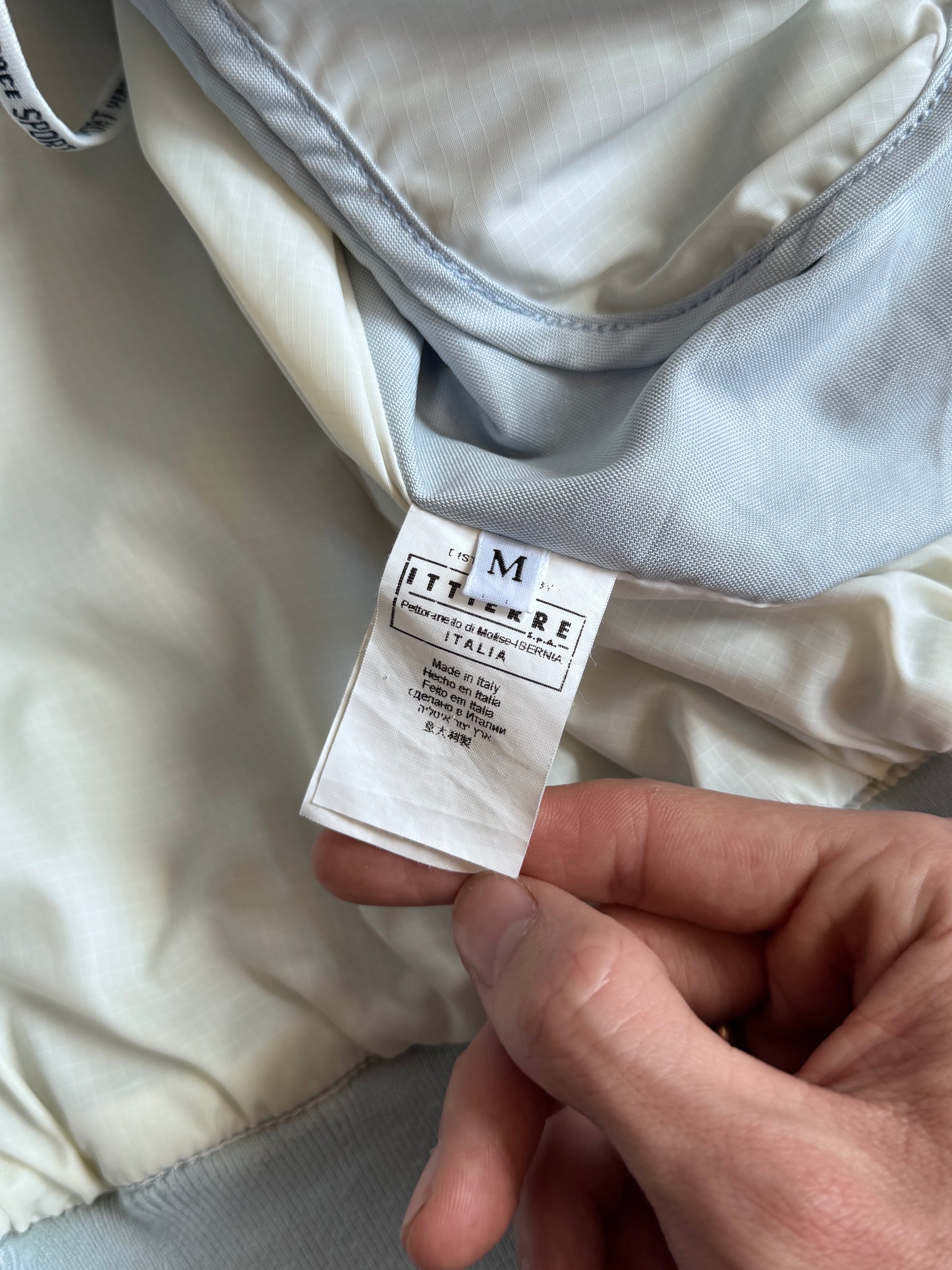 Versace Sport Light Blue Dual Zipper Red Stripe Detailed Bomber Jacket