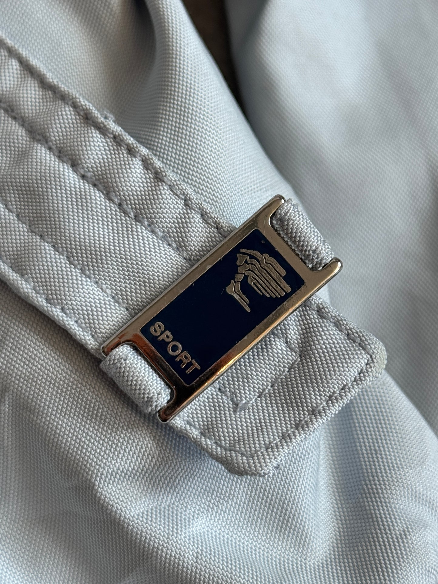 Versace Sport Light Blue Dual Zipper Red Stripe Detailed Bomber Jacket