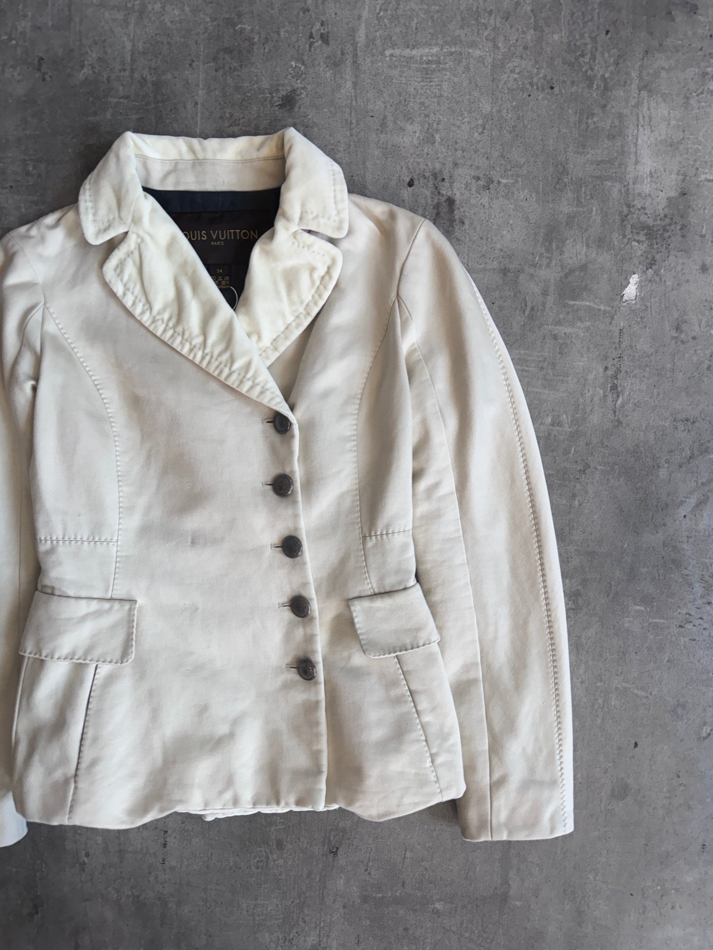 Louis Vuitton Crushed Velvet Trim Single Breasted Blazer