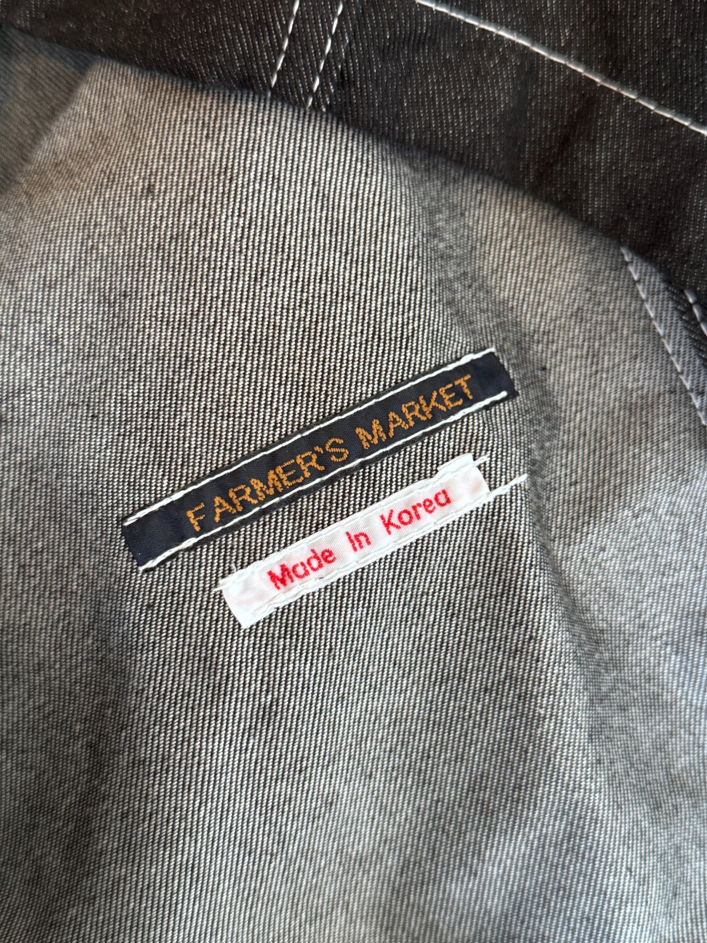 Farmers Market Black Denim Multipocket Cap HoodIndustrial Vest