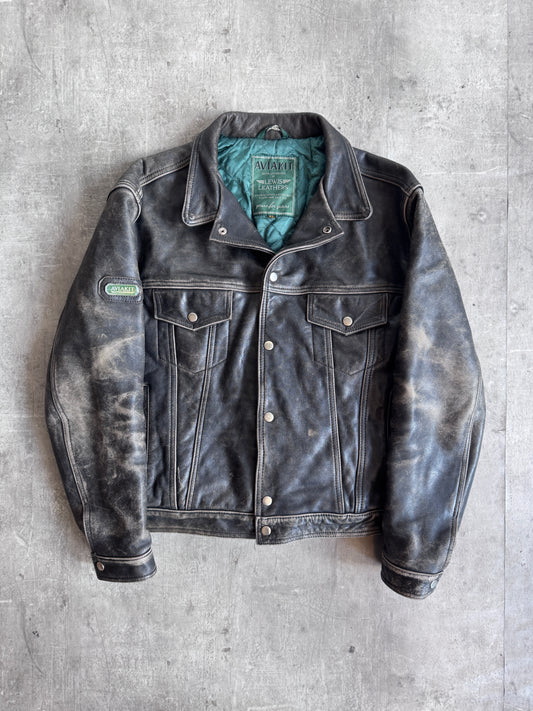 Lewis Leathers Aviakit Distressed Brown Trucker Jacket