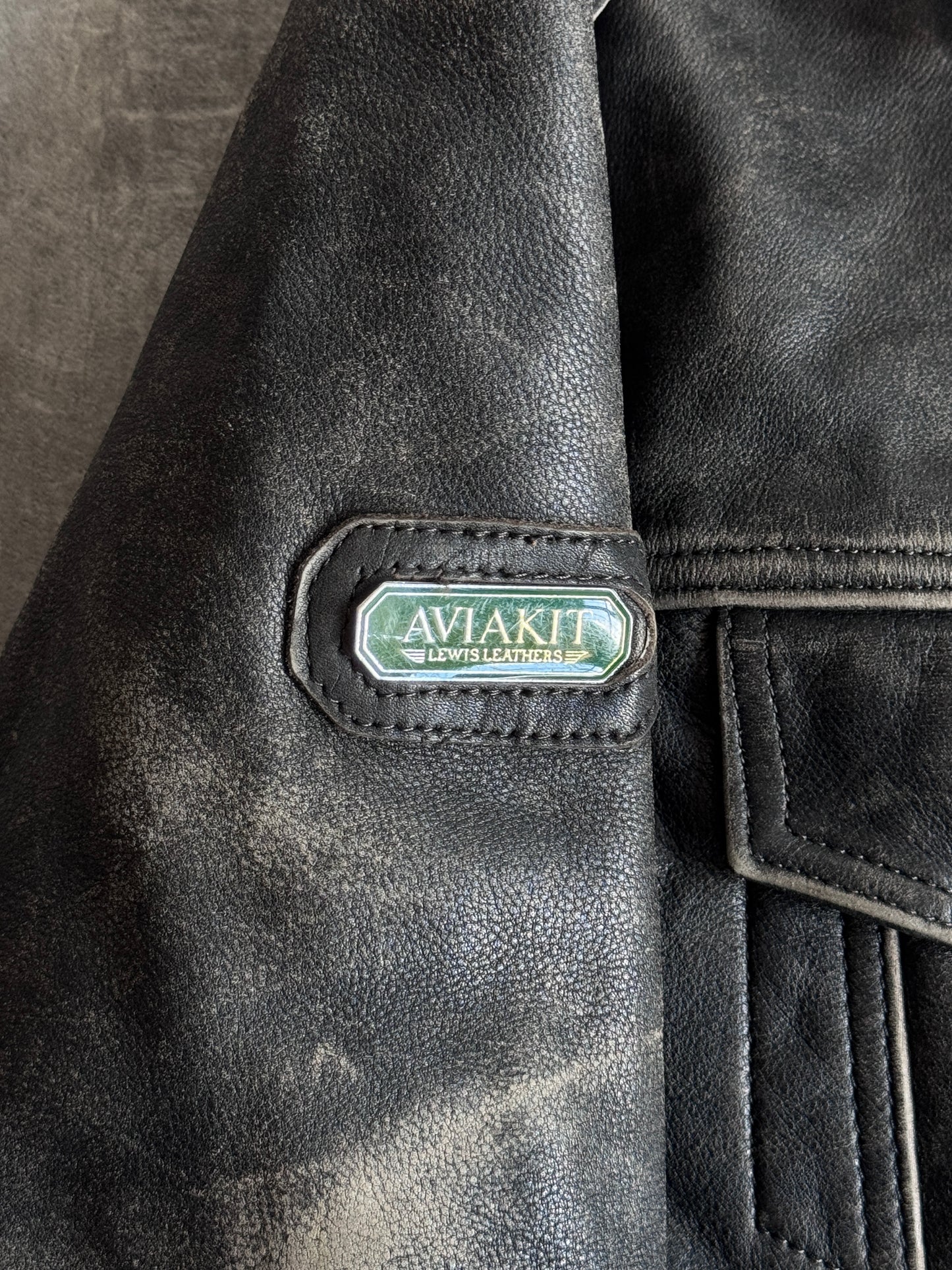Lewis Leathers Aviakit Distressed Brown Trucker Jacket