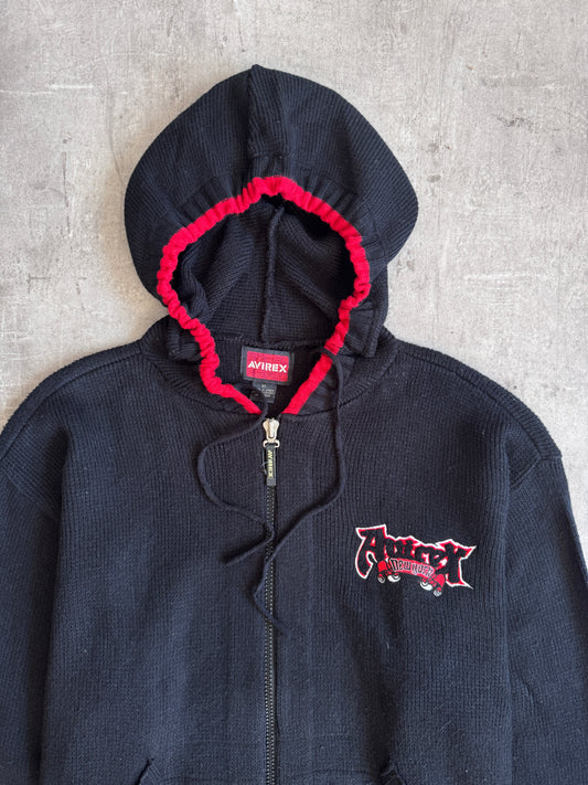 2000's Avirex Jaquard Graphic Chunky Knit Cardigan