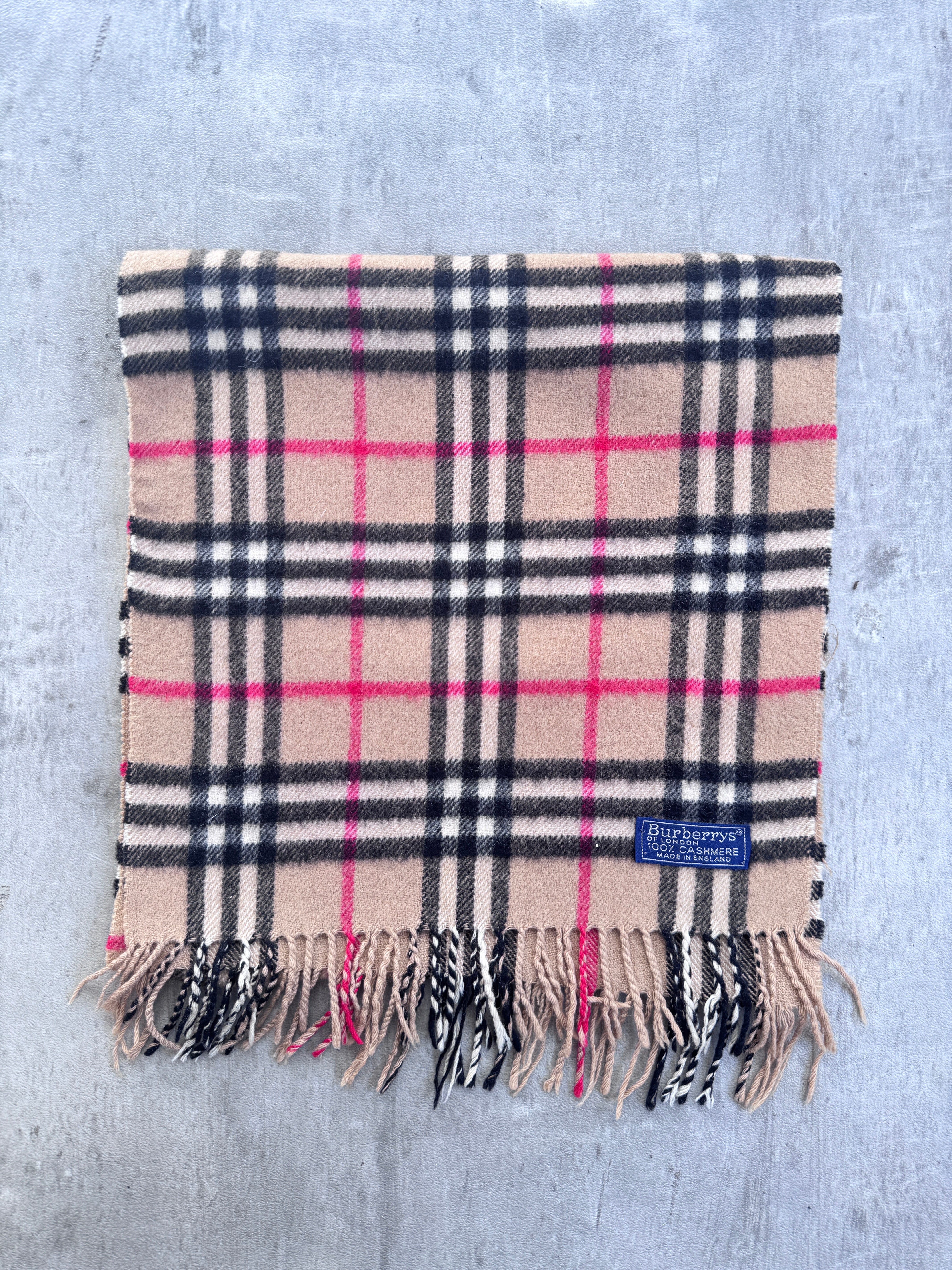 Burberry 100% Cashmere Beige Nova Check Scarf – Vintage