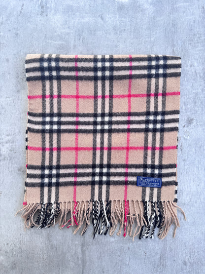 Burberry 100% Cashmere Beige Nova Check Scarf
