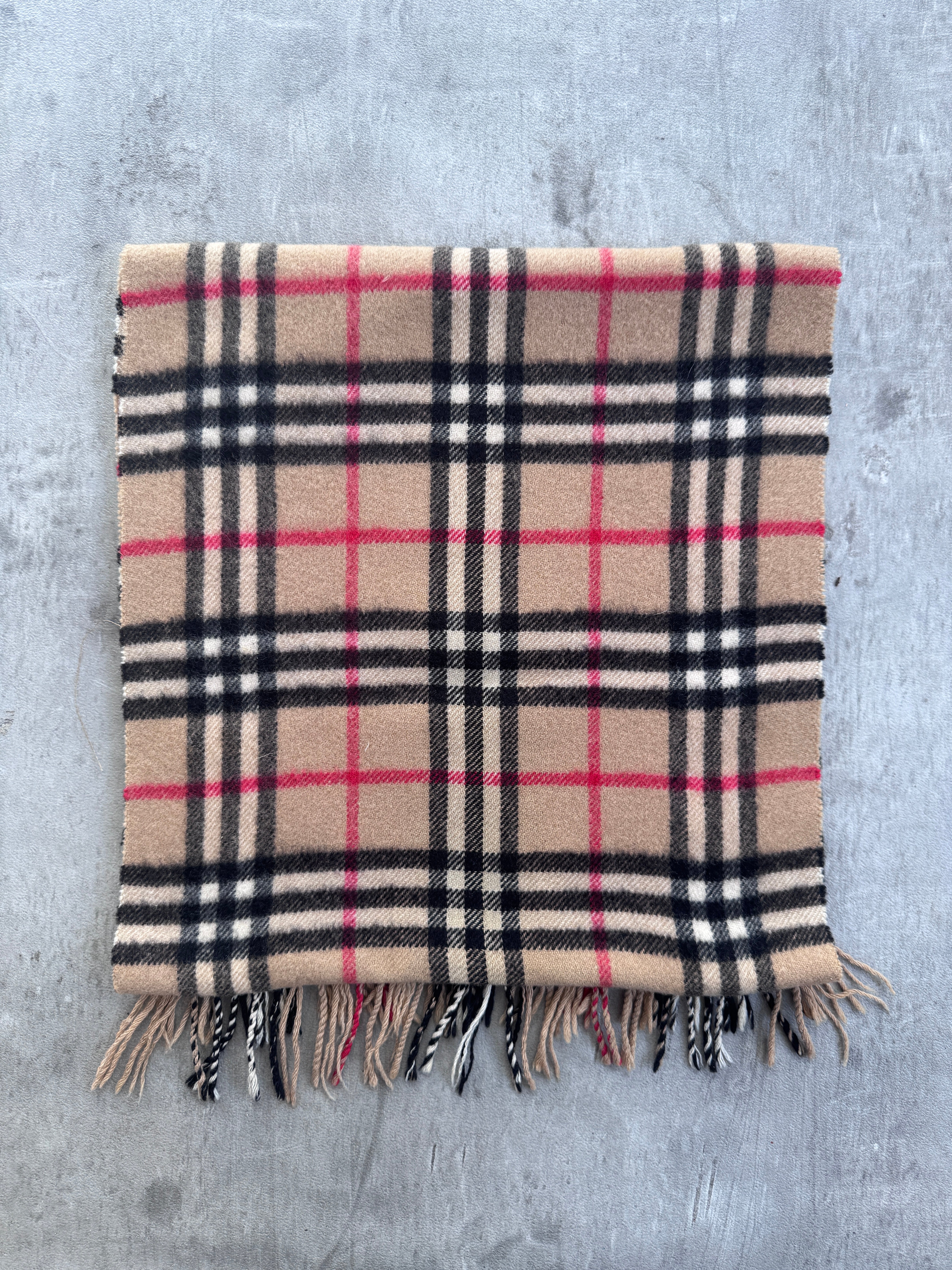 Burberry 100% Cashmere Beige Nova Check Scarf – Vintage