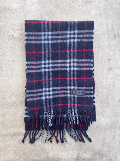 Burberry Lambswool Navy Nova Check Scarf