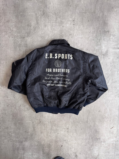 1990s East Boy Black Padded MA-1 Bomber Jacket