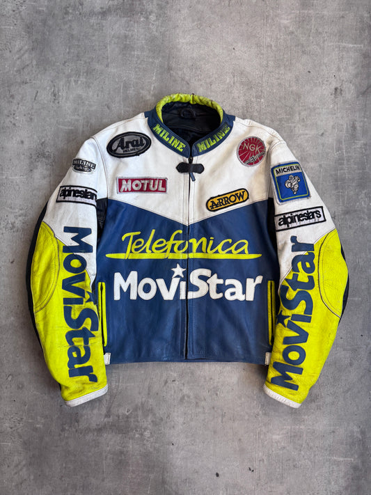 Miline Telefonica Moviestar Neon Detail Patched Racing Jacket