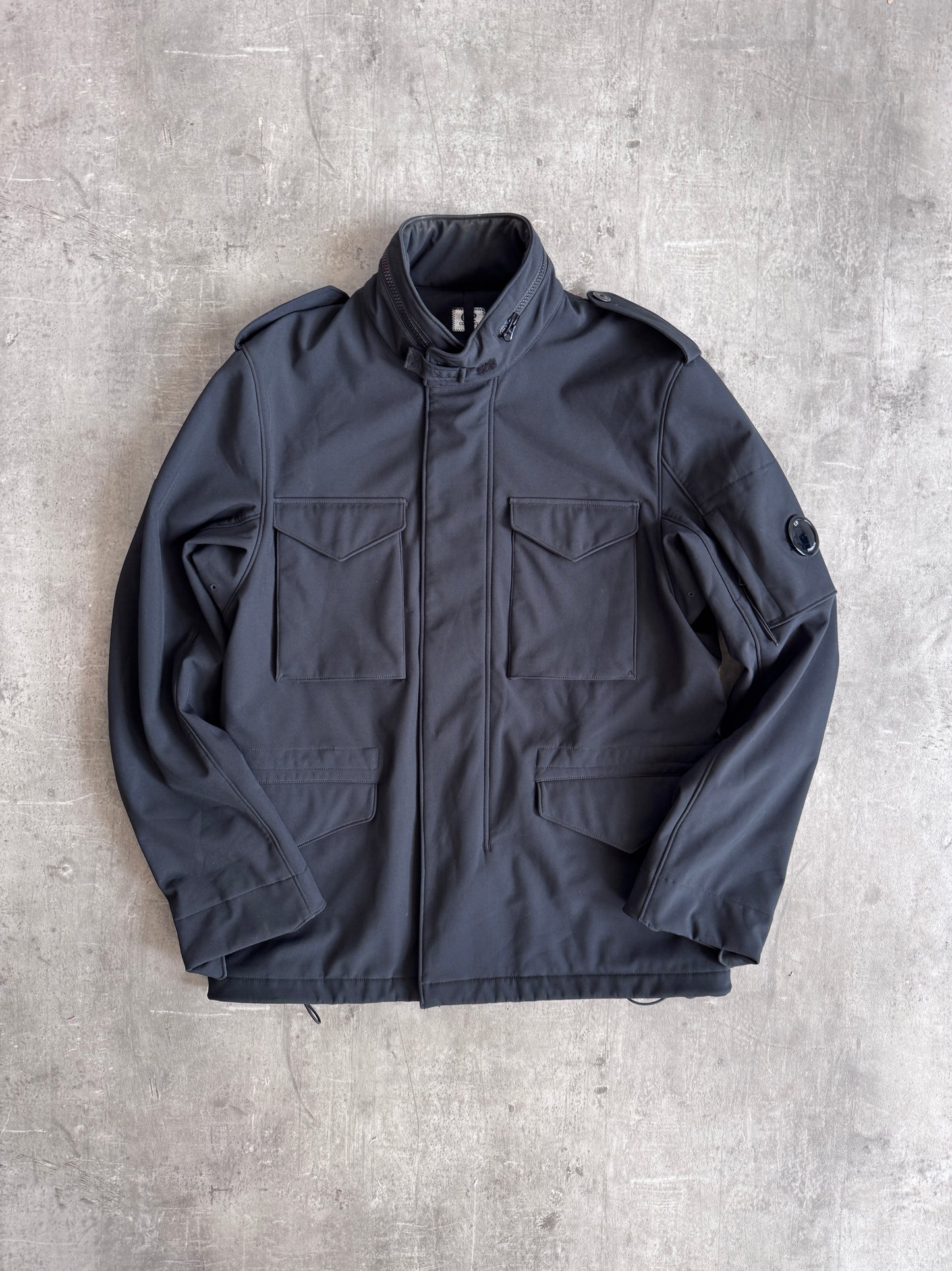 C.P. Company Black Technical Fabric Lens Jacket