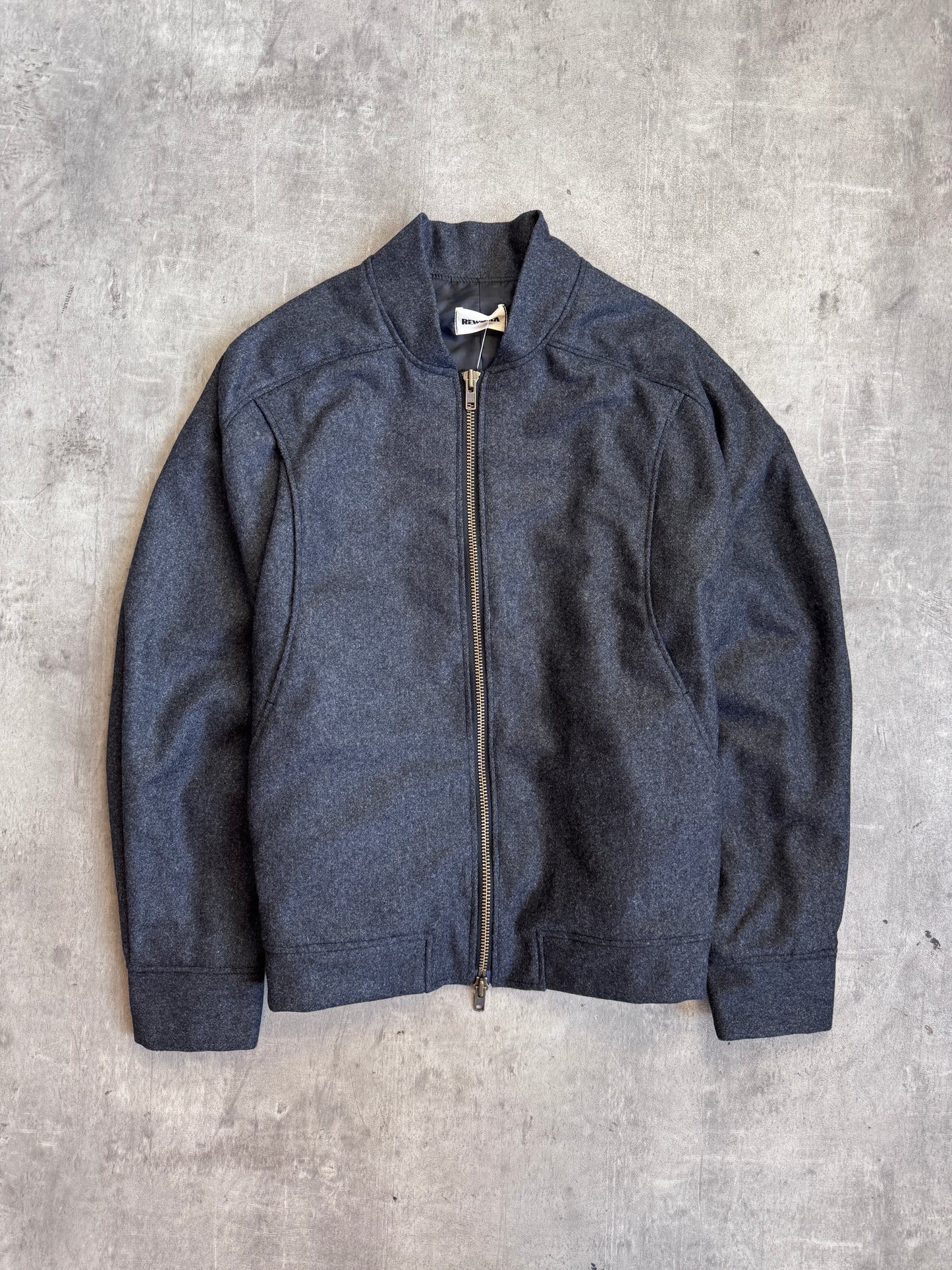 VT Rework: Grey Wool Structured Bomber Blouson