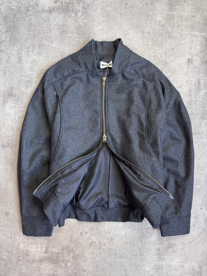 VT Rework: Grey Wool Structured Bomber Blouson