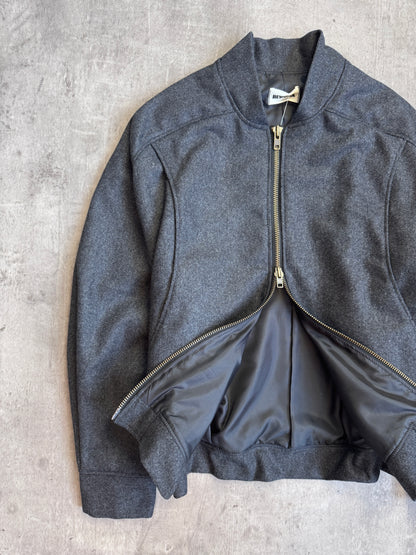 VT Rework: Grey Wool Structured Bomber Blouson