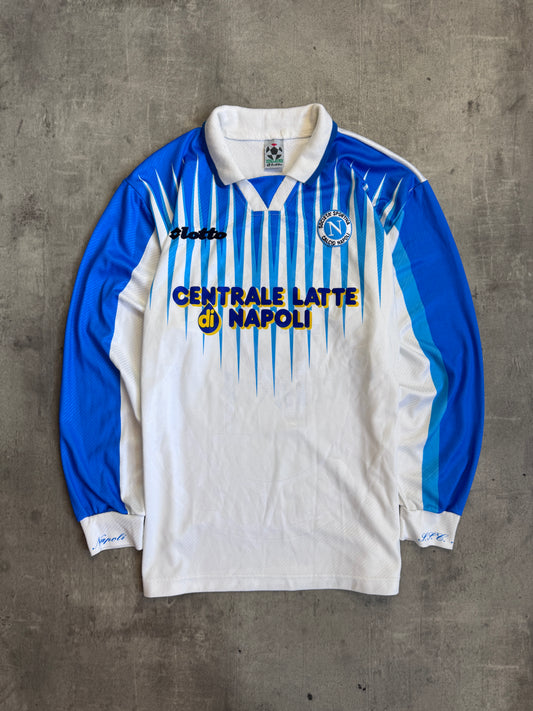 Napoli Lotto 96-97' Away Centrale Latte Di Napoli L/S Shirt