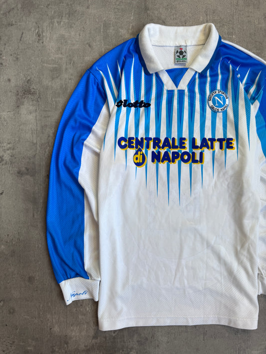 Napoli Lotto 96-97' Away Centrale Latte Di Napoli L/S Shirt