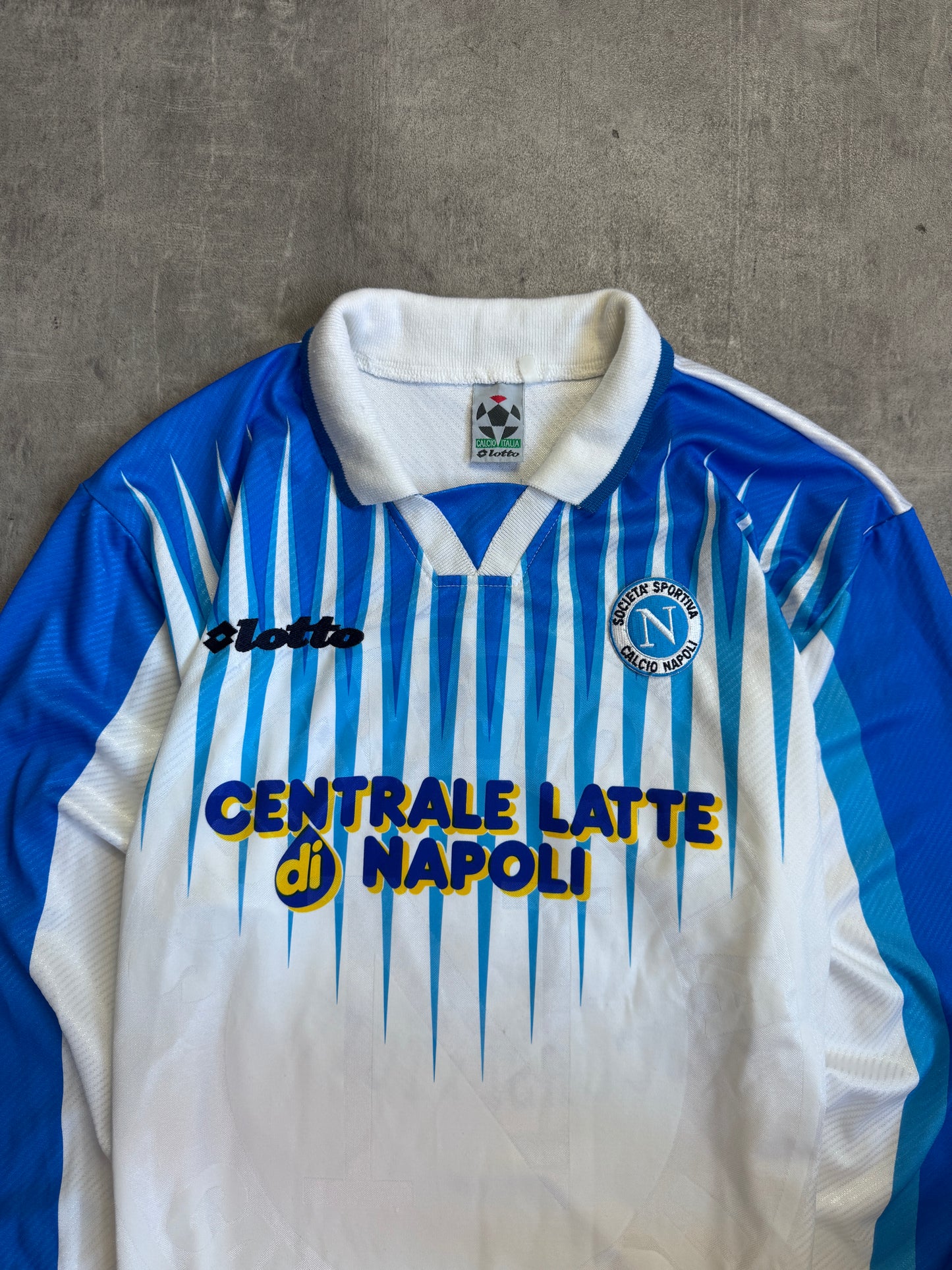 Napoli Lotto 96-97' Away Centrale Latte Di Napoli L/S Shirt