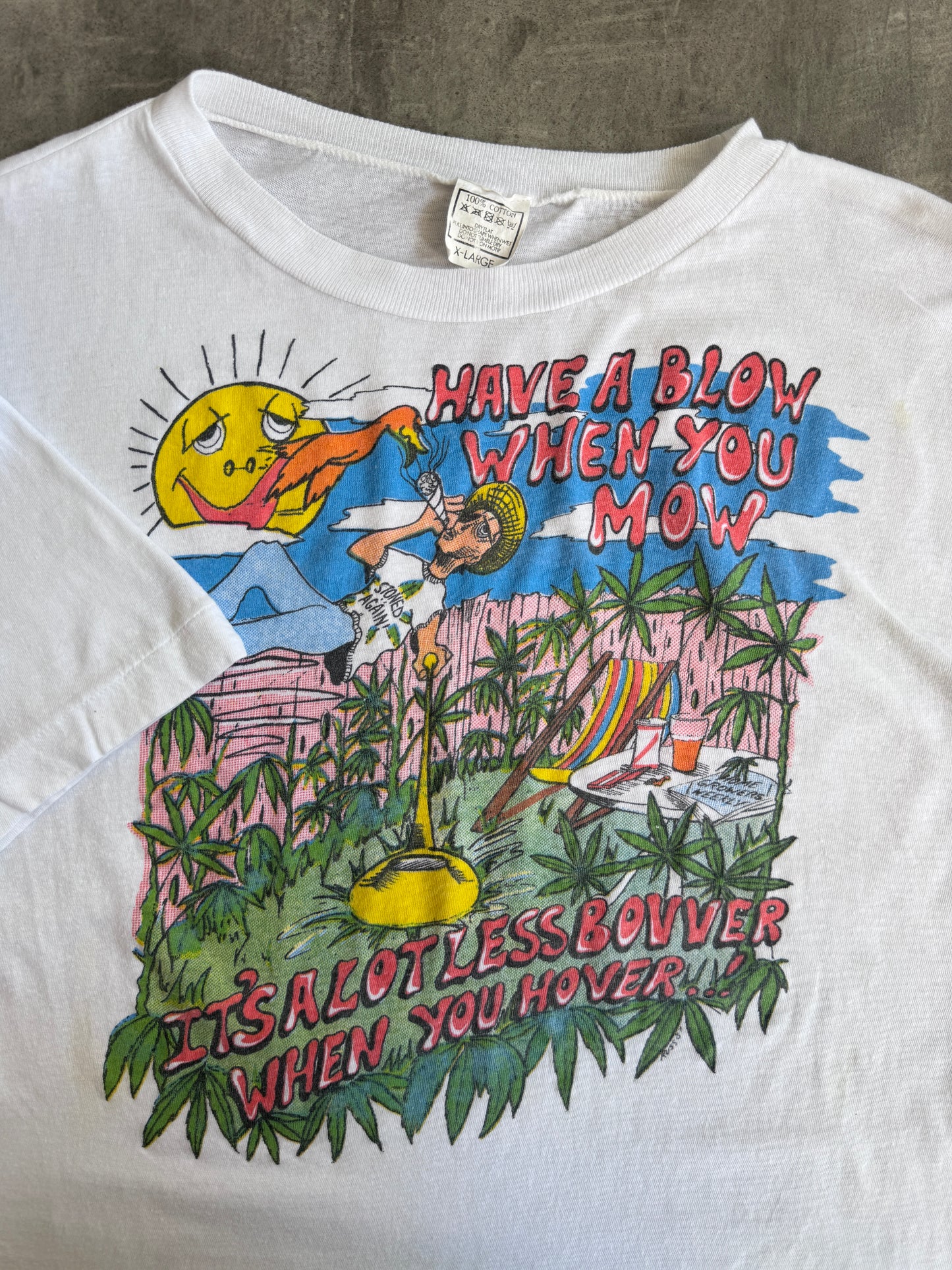 1990's "Have A Blow When Ya Mow" Relaxation Single Stitch Graphic Tee
