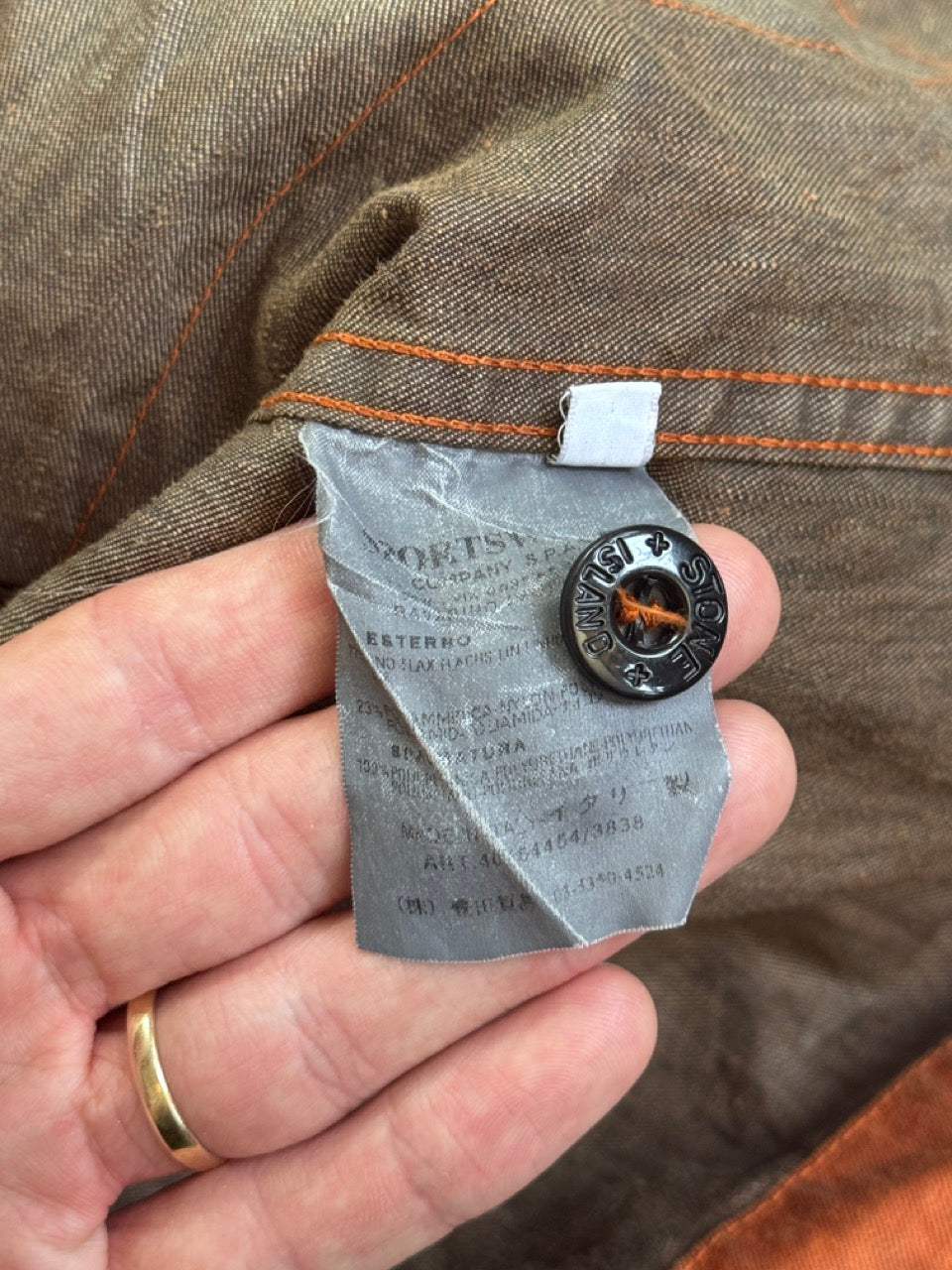 Stone Island S/S 2004 Orange Light Weight Button Up Jacket