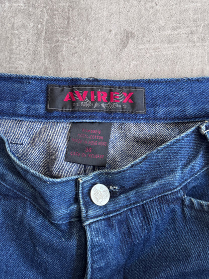 2000 Avirex Embroidered Logo Patch Denim Jorts
