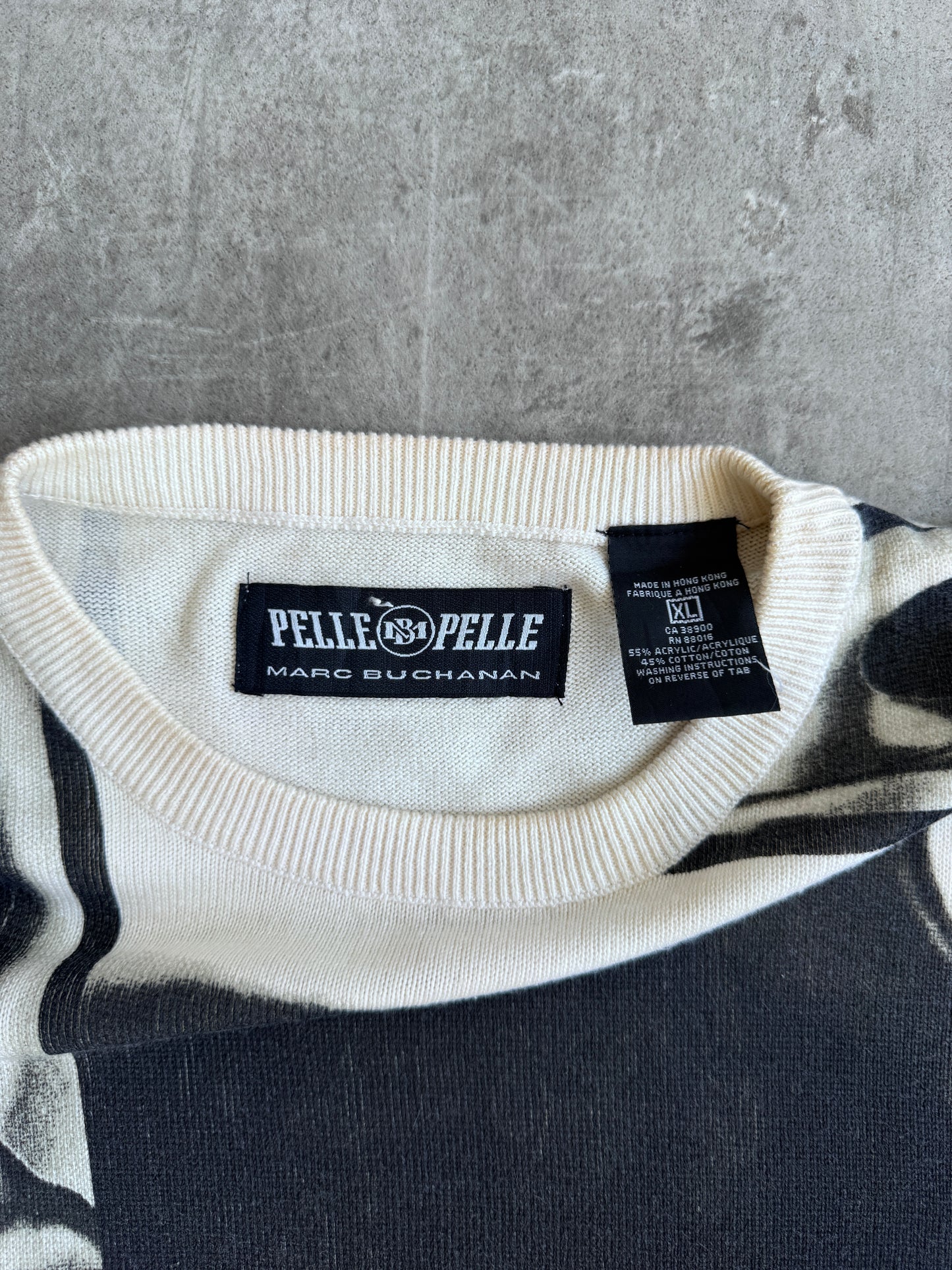 Pelle Pelle Marc Buchanan Face Graphic Print Knit Sweater