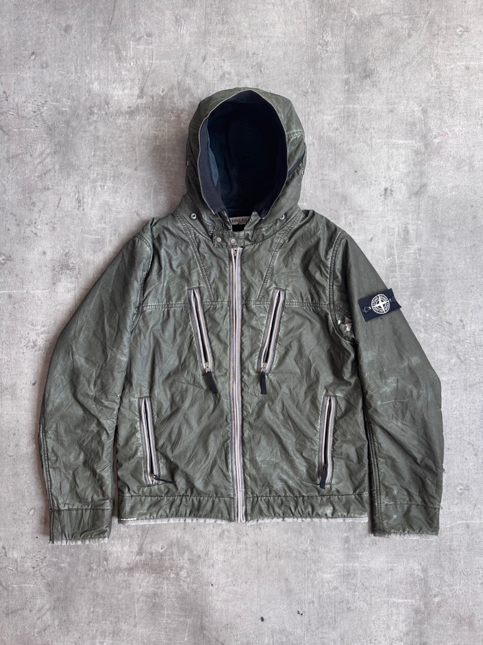 Stone Island A/W 2010 Olive Liquid Reflective Jacket (Sold As Seen)