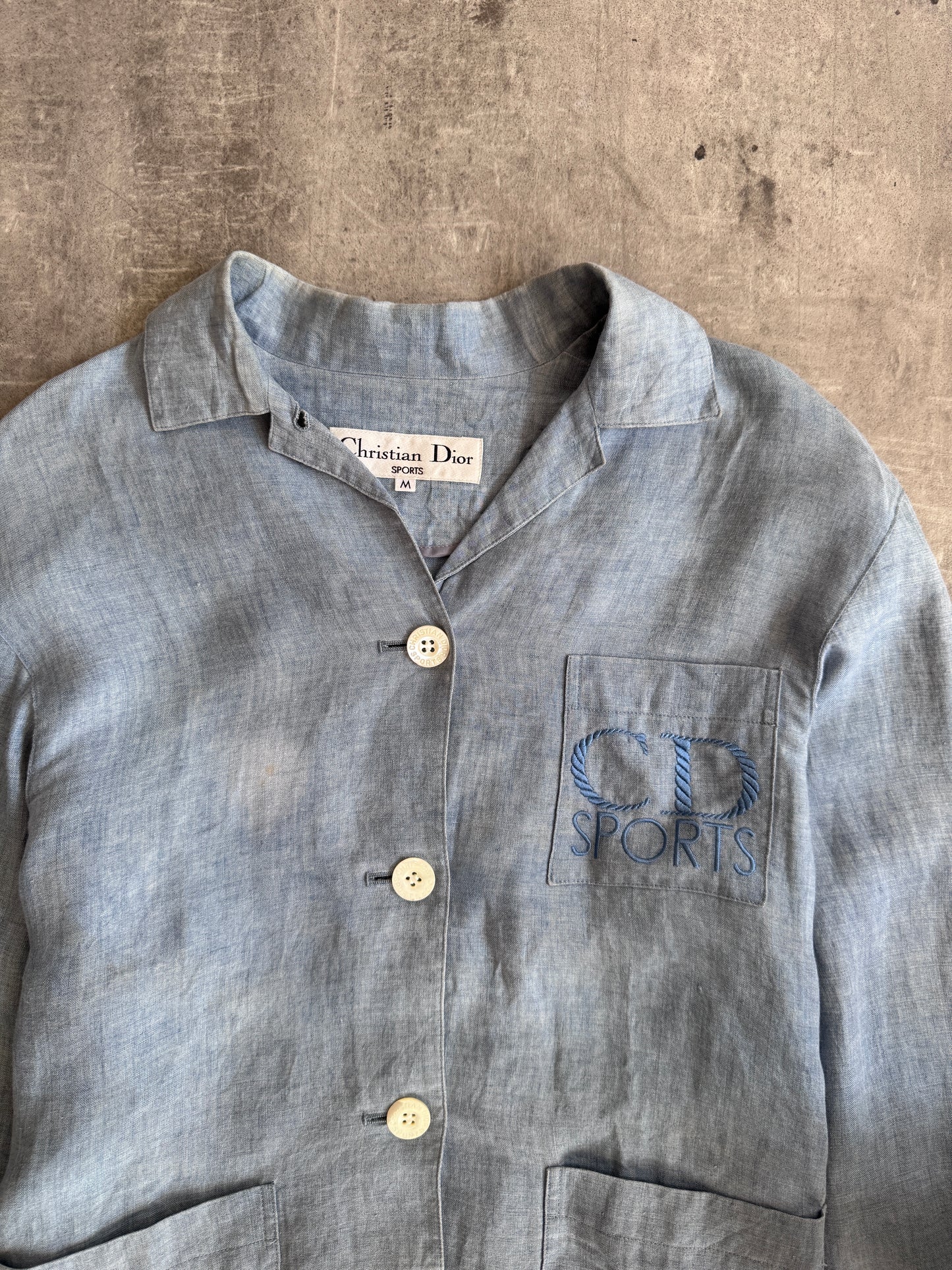 Christian Dior Sports Logo Patchpocket Light Linen Shirt