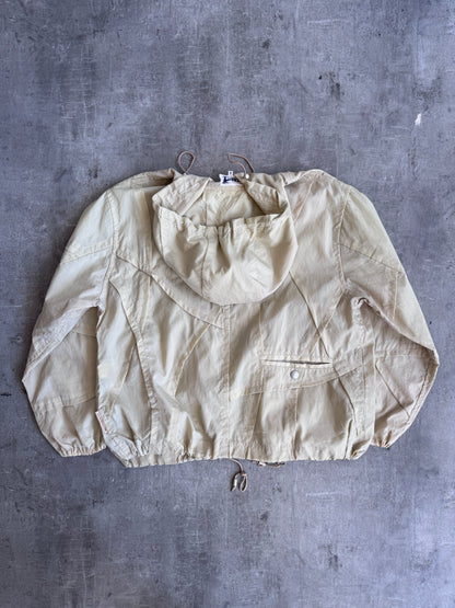 Hai Sporting Gear Issey Miyake Beige Panel Hooded Bomber Jacket